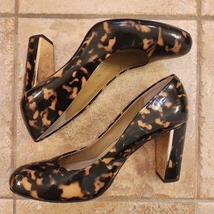 🌙 Ann Taylor Tortoise Gold Plated Block Heel